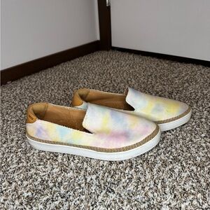 Reef Pastel Tie Dye Slip On Shoes Size 10 Women’s Canvas Cork Footbed